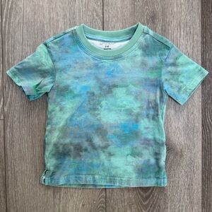 LITTLE BIPSY SHORT SLEEVE T SHIRT WATERCOLOR TIE DYE GREEN BLUE 2-3T